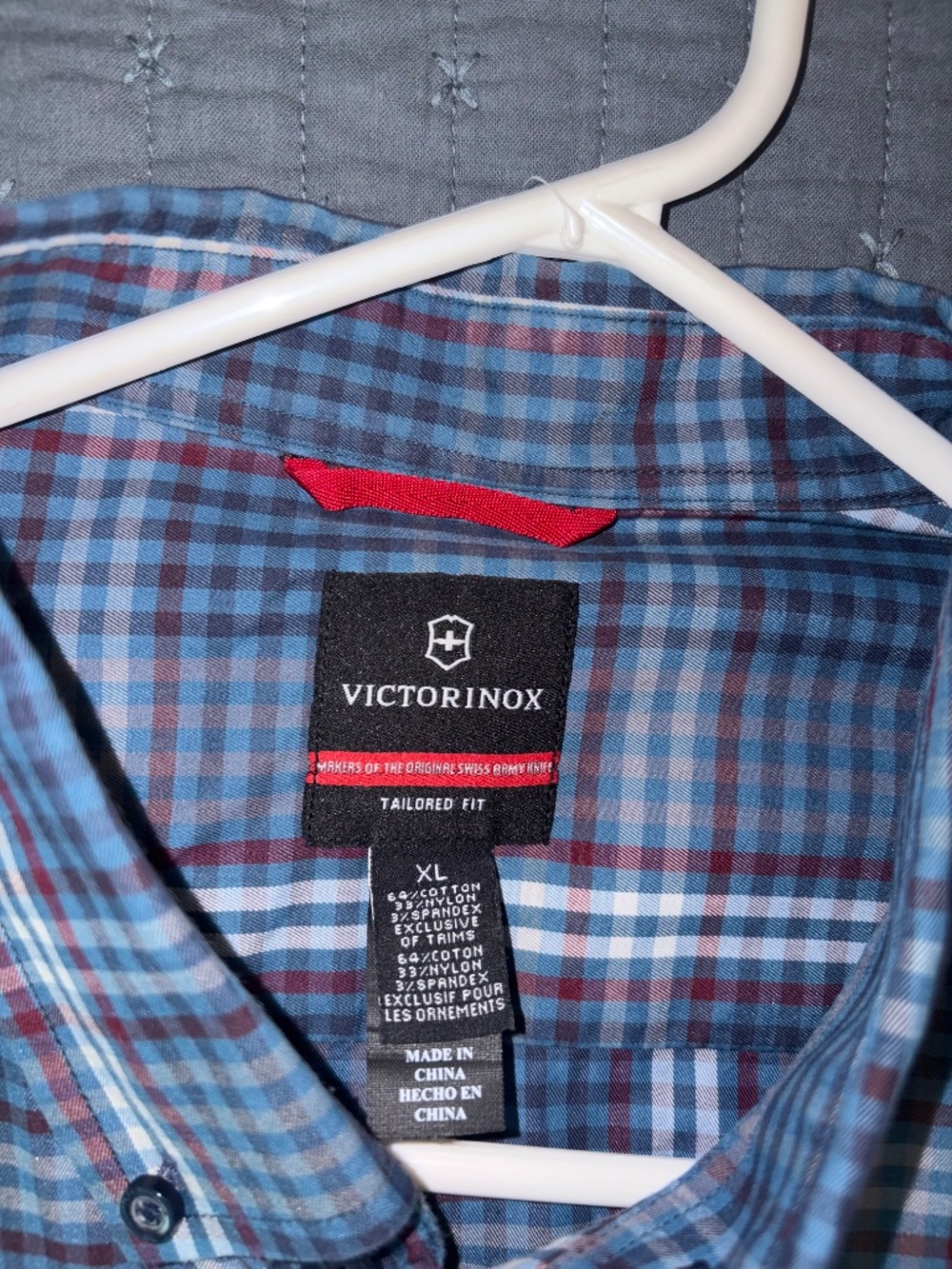 Victorinox Blue Yellow Plaid Casual Button-Down Shirt